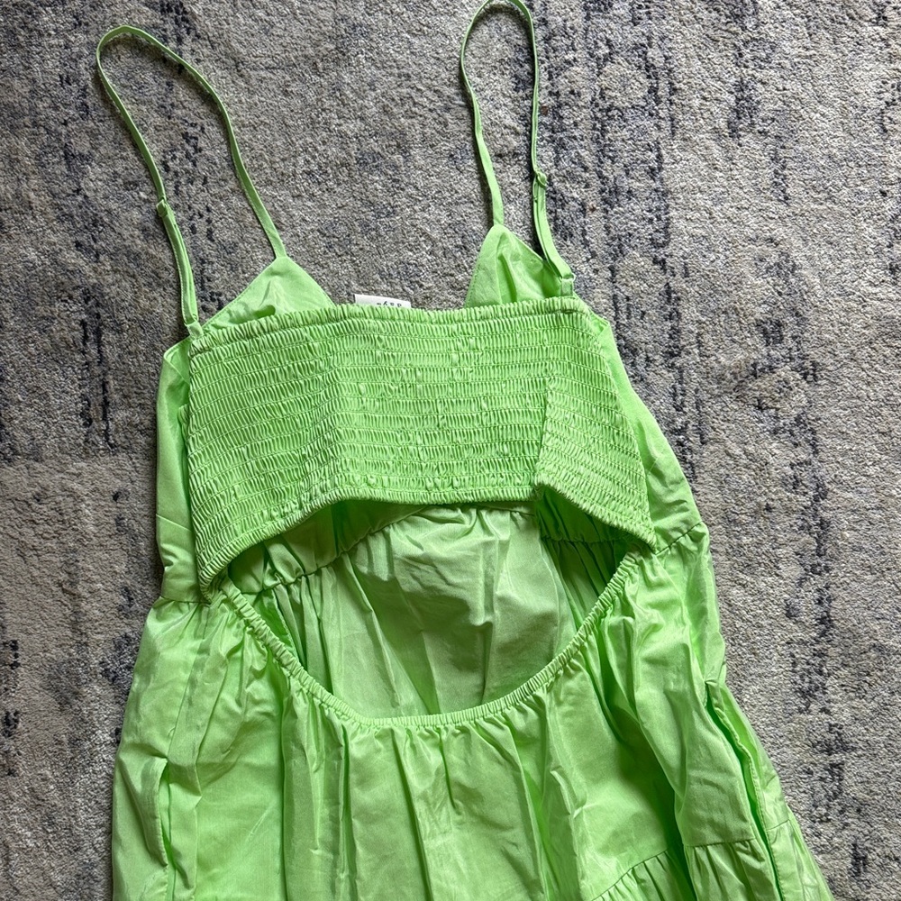 Target Women’s Neon Lime Tiered Sundress Dress with Open Back Detail - Picture 5 of 5